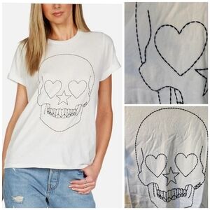 NWT Lauren Moshi Stitch Skull tee